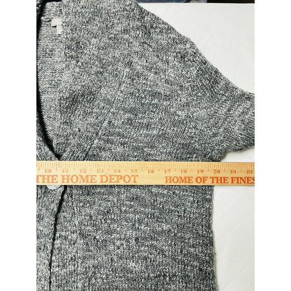 J Jill Open Cardigan Sz M Gray One Button Knit Wool Alpaca Blend Business Casual - Picture 7 of 8